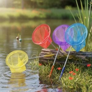 Red Mariposas Mojarra Pesca Extensible Niños Recreativo Azul Claro