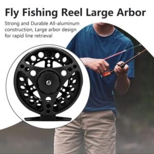 Reel Mosca Genki Fly Cast 5/6 Pesca Aluminio Large Arbor Negro Derecho/izquierdo