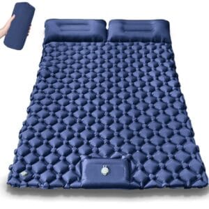 Colchoneta Doble Inflable Aislante Camping Ultraliviana Azul Marino