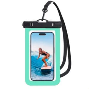 Funda Celular Genki Sumergible Estanco C/ Correa Celeste Sumergible