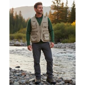 Chaleco Genki Pesca Montañismo Trekking Liviano Seca Rapido Verde Claro M Liso